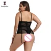 Body de talla grande de encaje para mujer, corsé sin espalda con tirantes y lazo, 944 ► Foto 2/6