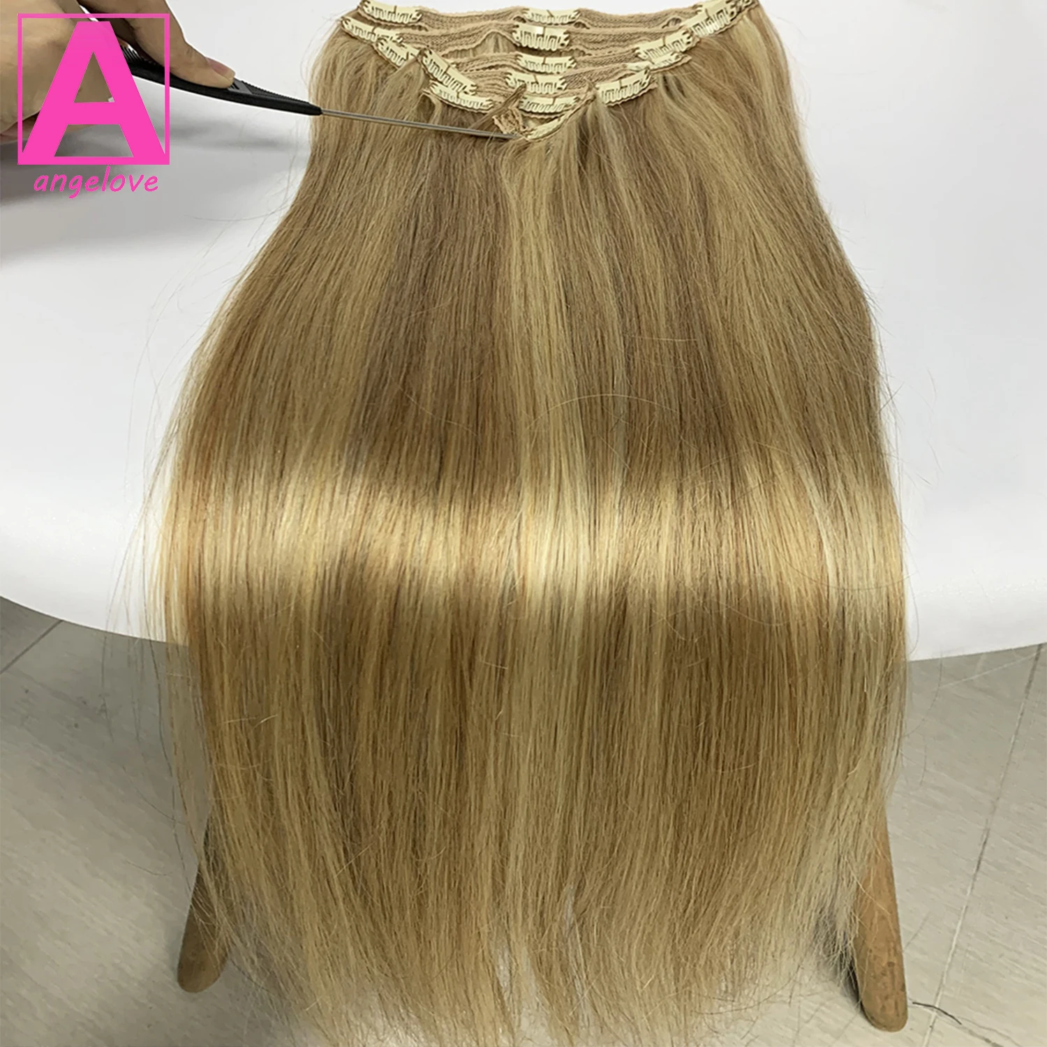 P8/613 Blonde straight Clip In Human Hair Extensions 100g/set straight Clip In Full Head Brazilian Hair Extension for Women