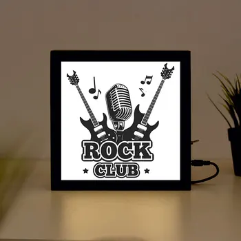 

Rock Club Handcrafted Wooden Light Box Sign for Home, Restaurant, Coffee Shop Business Signage