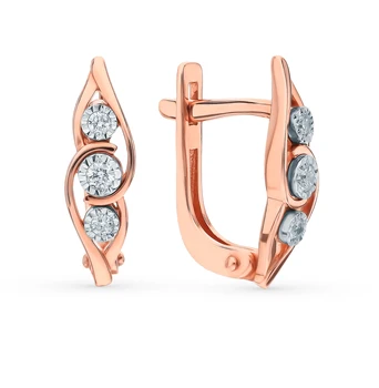 

Gold earrings with diamonds sunlight sample 585