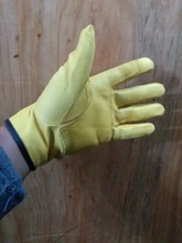 QIANGLEAF-guantes de protección para hombre, de cuero de vaca, amarillo, ultrafinos, de seguridad, para el trabajo, venta al por mayor, 527NP, Envío Gratis