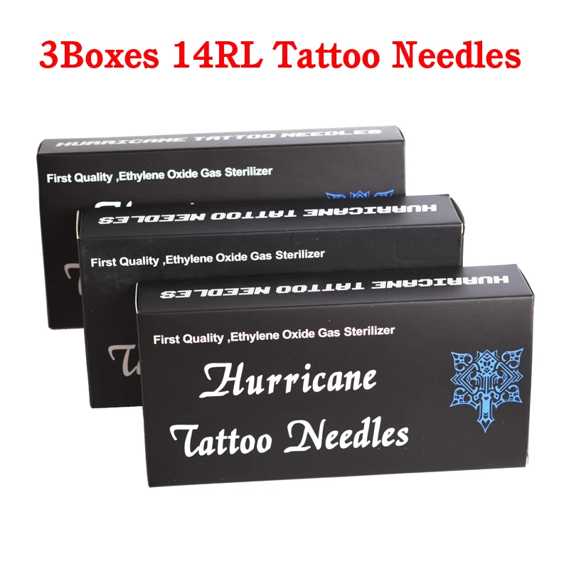 3boxes14RLNeedles Специальная цена 14RL иглы татуировки сортированные стерилизованные иглы большой Размеры круглого вкладыша иглы для татуировки для перманентного макияжа - Габаритные размеры: 3boxes14RLNeedles