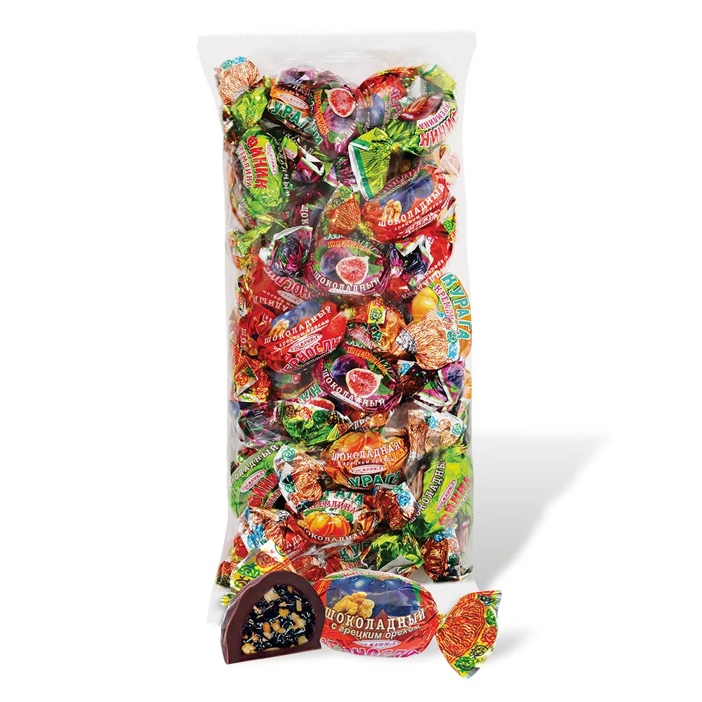 Chocolate Candy mix кремлина fruit in chocolate with орехом assorted: финик, fig-snacks and sweets, products from Russia afbeelding
