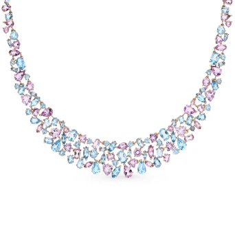 

Sunlight gold necklace with amethyst and Topaz