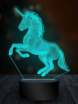 

Ночник светодиодный 3D голограмма CADENA Единорог, 3 цвета, 3DUnicorn