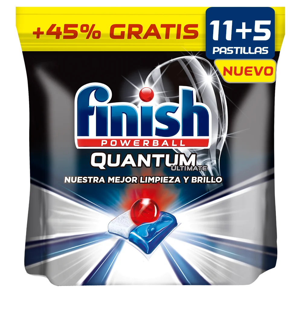Finish Quantum Ultimate- Pack 7x Finish Quantum Ultimate 11+5 Pastillas para Lavavajillas- Lavaplatos
