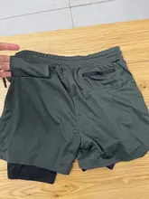 Fitness Shorts Gym Training Jogging Quick-Dry Mens Summer 2-In-1