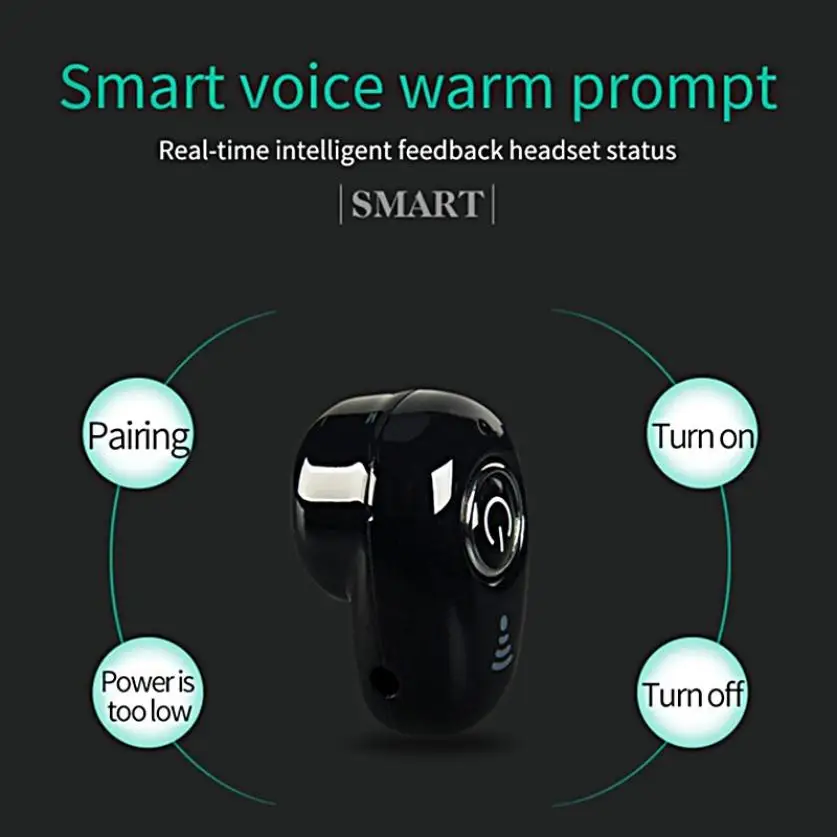 S650 Mini Single In-ear Sports 5.0 Button Bluetooth Headset Android iOS Earbud Wireless Stereo Earphone with Mic HD Noise Cancel (8)
