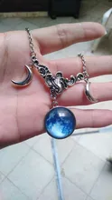 Cristal de vidrio Luna collar COLGANTE media luna bruja joyería de Luna simple collar joyería pagano mago regalo