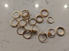 Tocona 15 unids/set, Virgen María Anillos de oro para mujer corazón manos de Fátima Anillos Cruz hoja geométrica Kольцо de joyería 7056