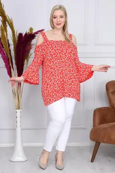

Sans Textile Women 'S Black Thick Hanging Flower Print Blouse 65 N15752