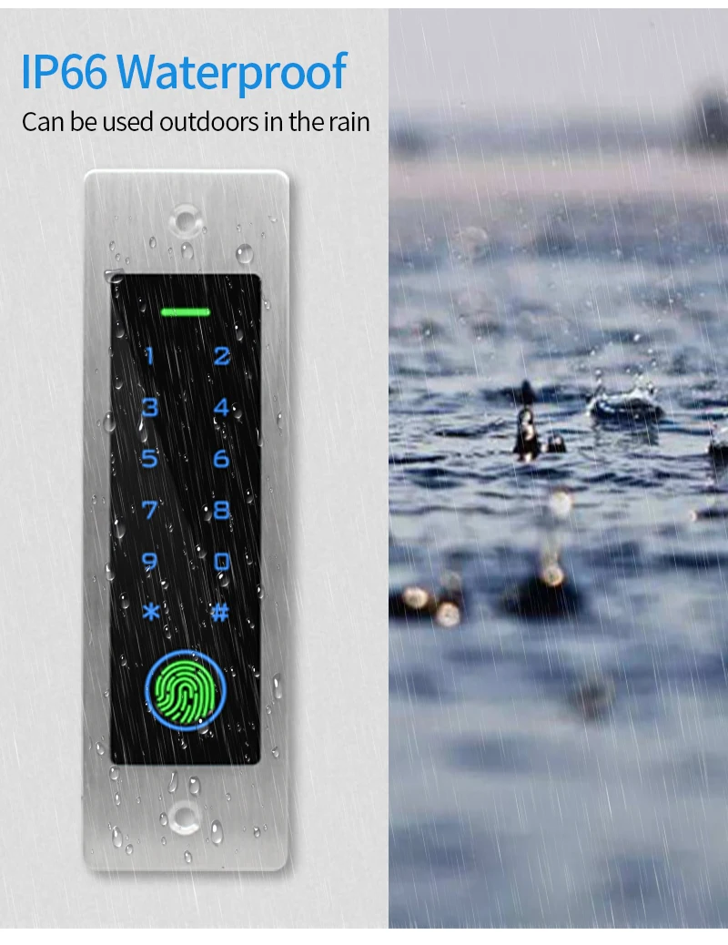 Metal Fingerprint Access Control Keypad RFID 125Khz Embedded Design Reader Secur