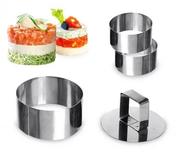 

702207 set of 3 round molds for fondant steel 8 cm Grand Chef