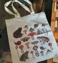 Bolso de lona con estampado de rana para mujer, bolsa de gran capacidad estilo Harajuku, Estilo Vintage Hip Hop, bolso de hombro para chicas Kawaii