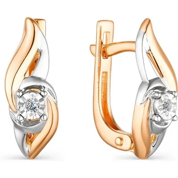 

Alcor earrings with 2 diamonds in red gold