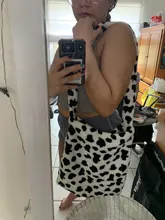 Bolso de mano con estampado de vaca para mujer, bandolera de gran capacidad, informal, sencilla, a la moda