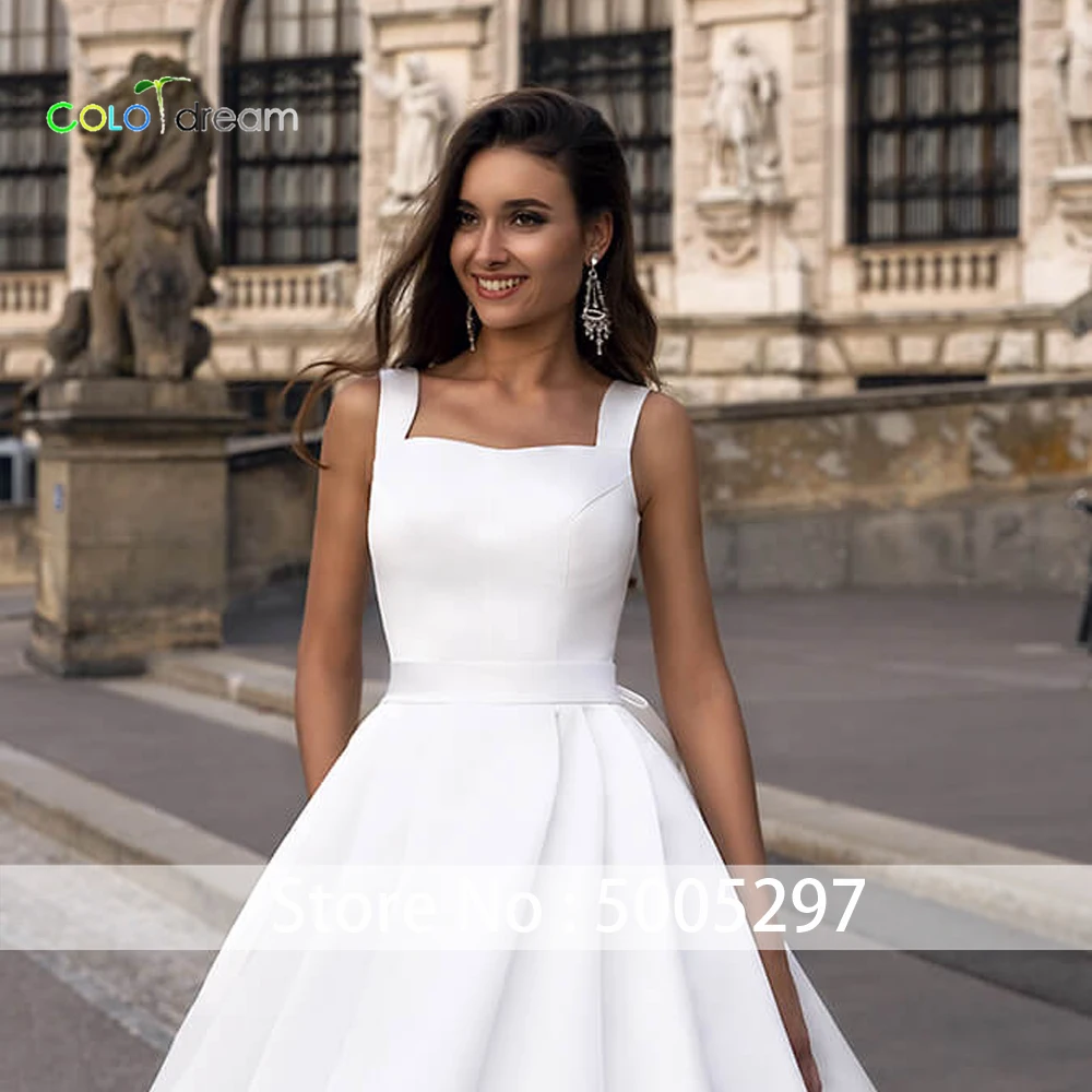 Свадебное платье трапециевидной формы vestido de novia Chapel train квадратный воротник