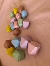 Bloques de construcción de piedra colorida Jenga para niños, juguete educativo de estilo nórdico creativo, piedra de arcoíris, juguete de madera