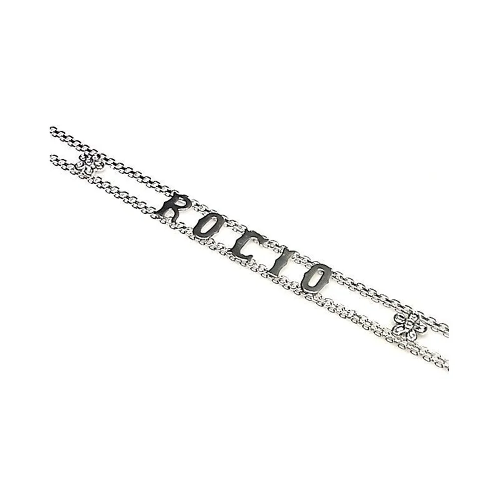 Pulsera personalizada con cualquier nombre o palabra de Plata ley un regalo especial para una mujer elegante|Индивидуальные