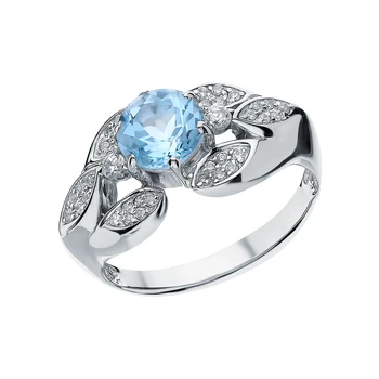 

Silver ring with Topaz and cubic zirconia sunlight sample 925