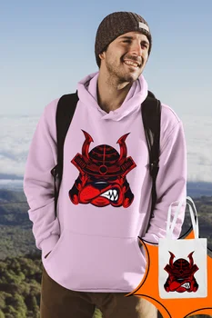 

Angemiel Wear Samurai KöpekPembe Male Hooded Sweatshirt Bags Kombin