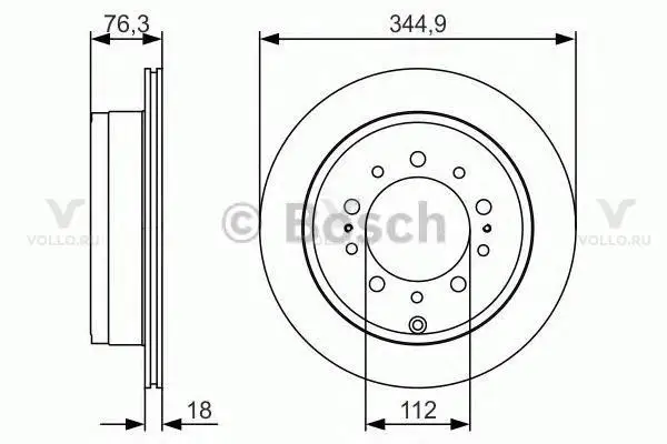 0986479R32 BOSCH ТОРМОЗНОЙ ДИСК ЗАДНИЙ