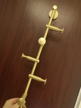 Coat-Rack Handbags Wall-Mount Brass Solid with 3/4/5/6-hooks for Hats Scarves Free-Adjustment