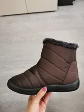 Rimocy-Botas de nieve impermeables de felpa gruesa para mujer, botines de plataforma antideslizantes de talla grande 43, zapatos acolchados de algodón para invierno