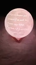 Night-Light Moon-Lamp Gift Photo-Customized 3d-Printing Rechargeable Personality 