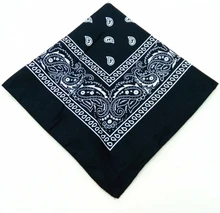 Pañuelo cuadrado de Cachemira roja para mujer, hombre, niño y niña, Bandana 2020 algodón, moda de Hip Hop, 54cm x 54cm, negro, 100%