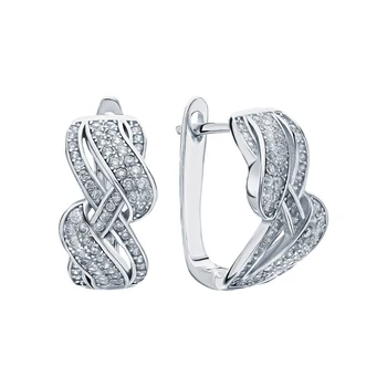 

Silver earrings with cubic zirconia sunlight sample 925