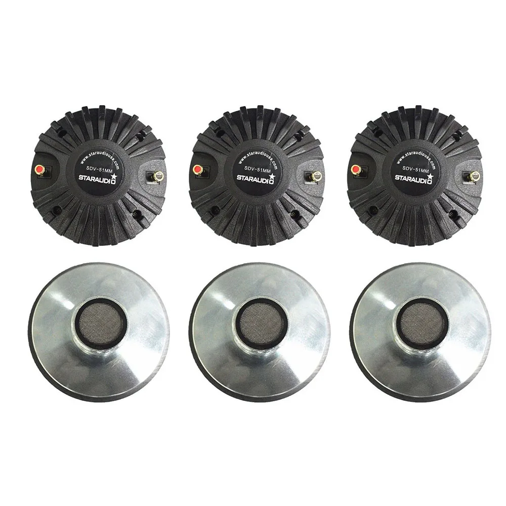 6pcs 51mm 2600w compression speaker drivers tweeter for pa dj pro speaker
