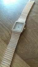 MISSFOX – reloj de diamante para mujer, cronógrafo cuadrado dorado, de cuarzo, análogico, minimalista, femenino