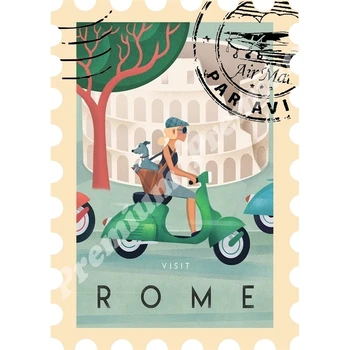 

Italy vinyl souvenir magnet vintage tourist poster