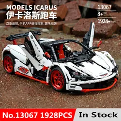 Technic MOC-4562 ICARUS Roadster по форме спортивного автомобиля с RC приложением управления строительные блоки кирпичи игрушки подарки для детей