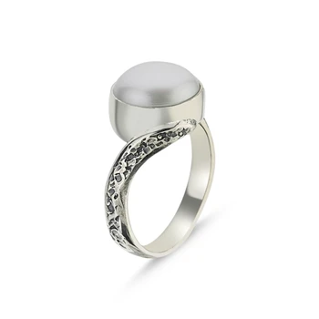 

Silver 925 Sterling Pearl Hand Handwork Ring