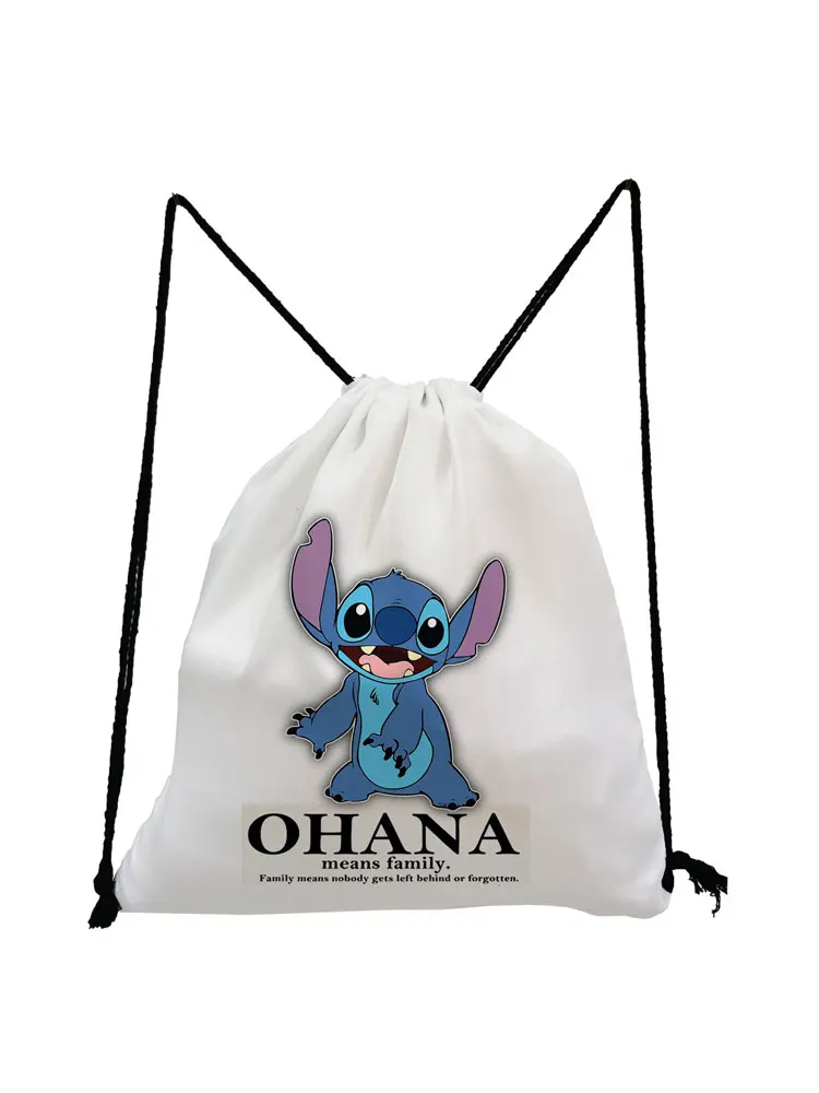 Disney Lilo Stitch Drawstring Bags Cute Cartoon Child Small Backpack Eco Reusable Travel Storage Bag Minimalist Swim Backpack
