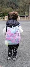 Bonita mochila de dibujos animados para niña, mochilas con unicornio de felpa, de piel, escolar, regalo para niños, bolsa de libro