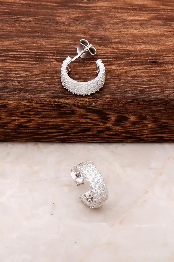 

Tamtur Rhodium Silver Earring 2072 High Quality Hand Made Original Filigree Silver Jewellery Gift for Women