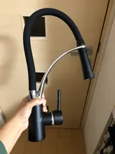 Grifos de cocina con diseño de goma, grifo mezclador cromado para cocina, tirador individual, grúa montada en cubierta inferior para fregaderos N22-085