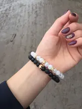Paired Bracelet Wristband Charm Beads Gifts Natural-Stone Boho Gold-Crown Friends 