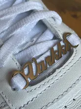 Placa personalizable de acero inoxidable con nombre y hebilla para zapatos, placa con nombre, Buckie, accesorios, Color dorado y plateado