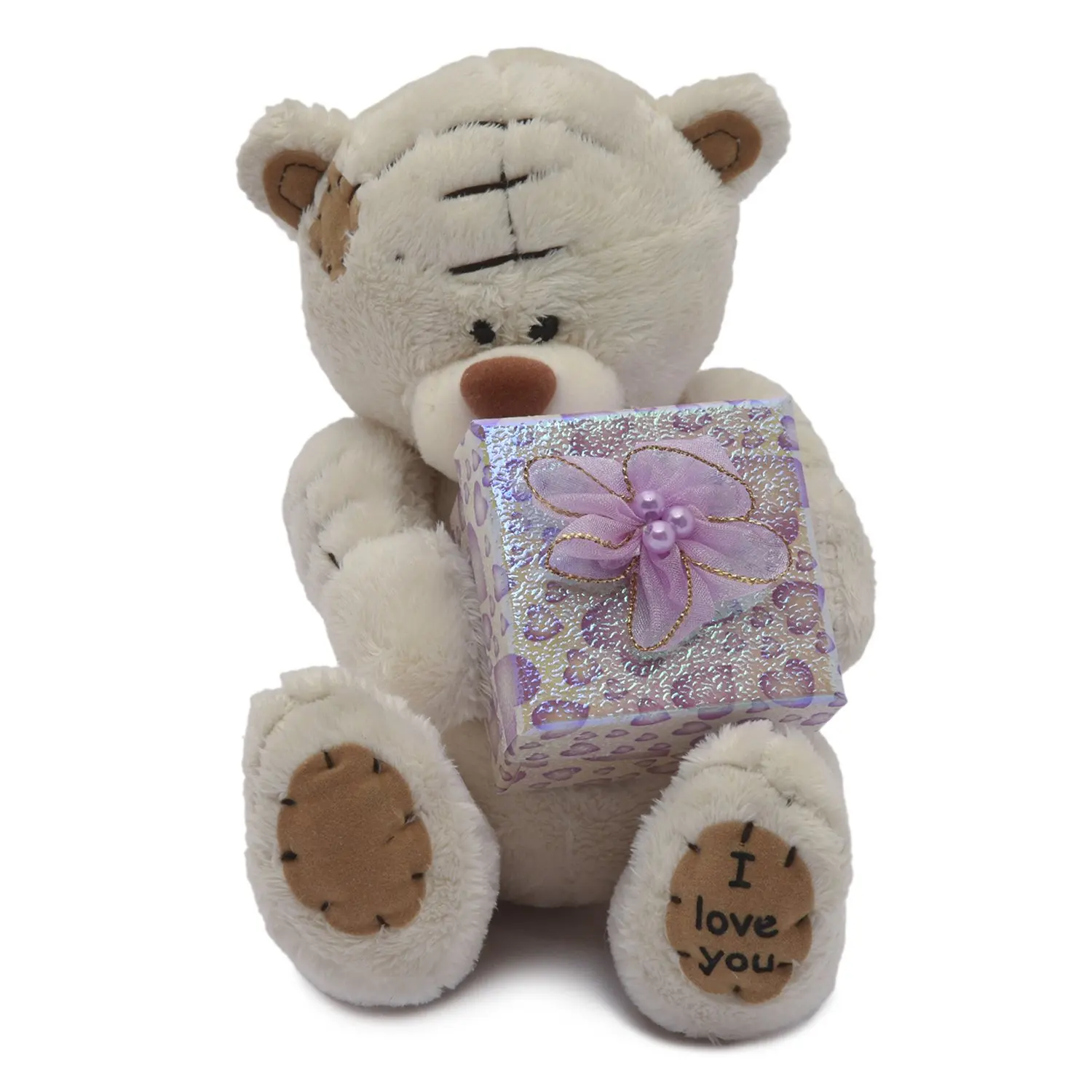 Игрушка мягкая Ball Masquearde Медвежонок с коробочкой бежевый 13см