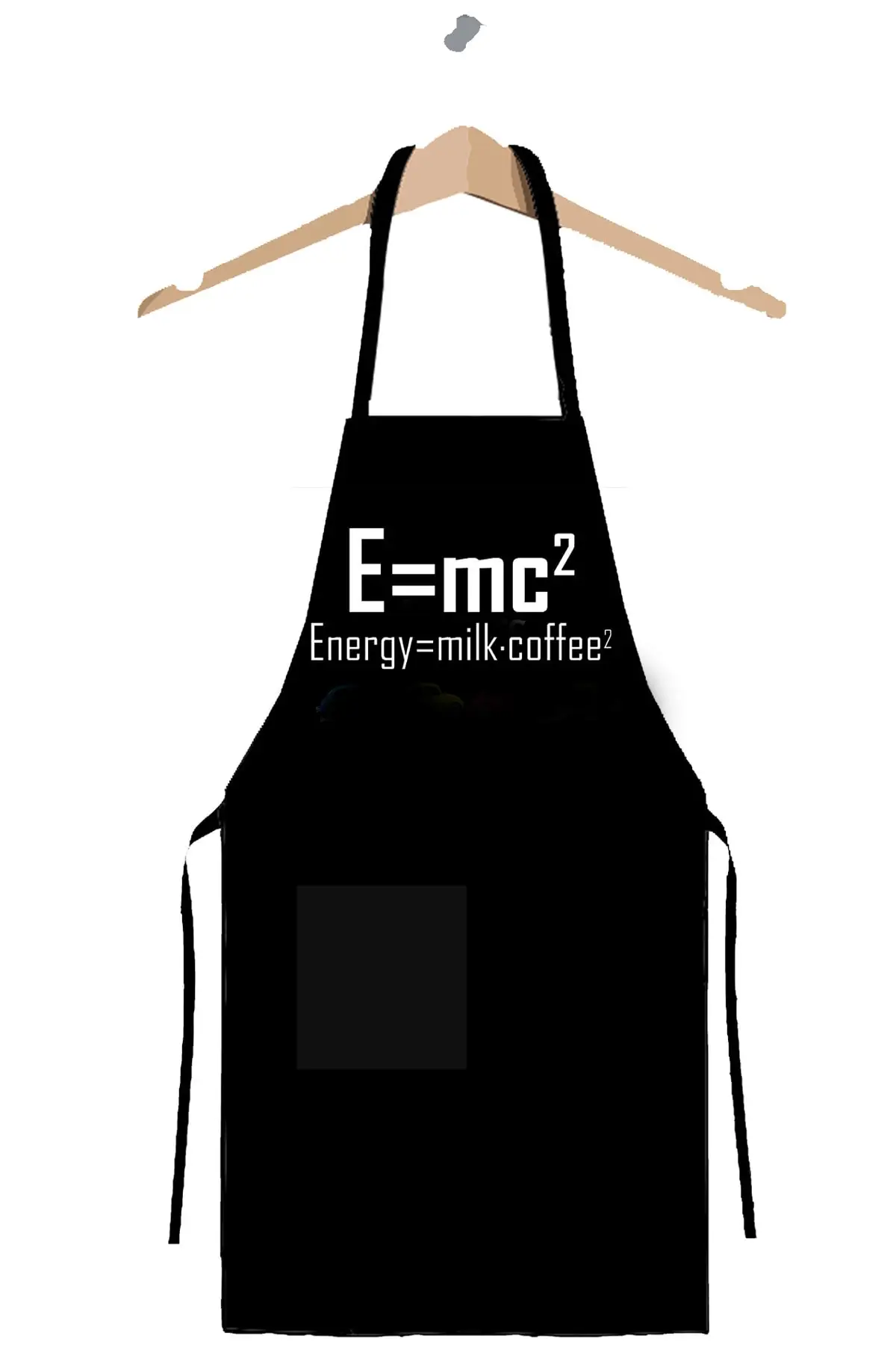 

Фартук-черный цвет-E = mc2 с принтом-100% хлопчатобумажная ткань