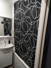 Shower Curtains Cortina Geometric Bathroom Waterproof Cartoon Hooks Plastic Modern Polyester