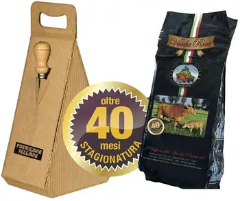 

Parmigiano Reggiano Red Cows 40 Months RESERVE 1 Kg + Accessory Free (Gift Box)
