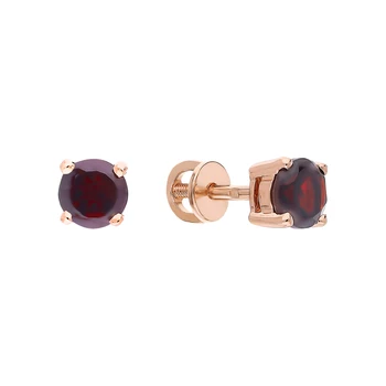 

Gold earrings with Garnet sunlight sample 585