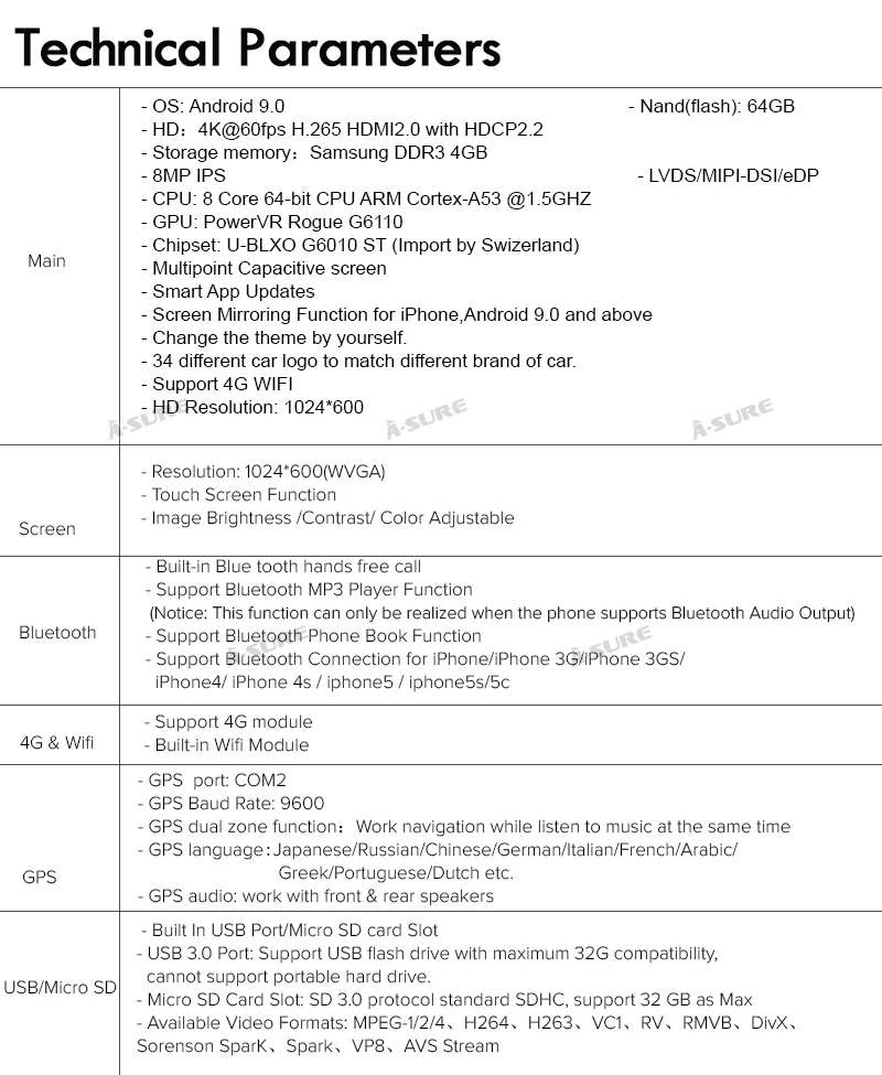 A-Sure 2 Din 8 ядерный 4 Гб ОЗУ Android 9 Автомагнитола gps Navi для Volkswagen VW Tiguan Polo Golf 5 6 Passat Caddy Transporter Touran