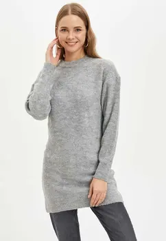 

DeFacto Women Autumn Long Pullover Sweatshirts Yellow Green Long Sleeve Casual Long Knitted Sweatshirt Tunic-J0409AZ18WN