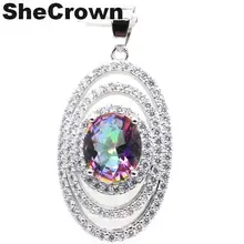 40x20 мм элегантные длинные огненные радужные мистические топазы натуральный CZ женские серебряные серьги